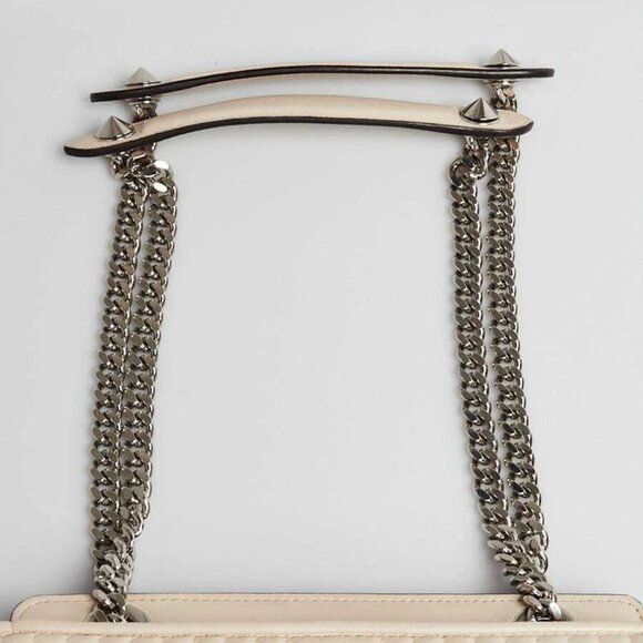 Fendi White Quilted Lambskin Leather Dotcom Click Small Shoulder Bag - 8BN299 - Picture 8 of 12